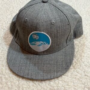 Gray SnapBack Hat with Mountain Patch